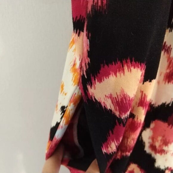 Chicos Floral Sleeveless Knit Dress Pockets Retro Mod Size 0.5 Misses 6 - Picture 4 of 6